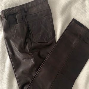 Chocolate brown 100% leather jean
